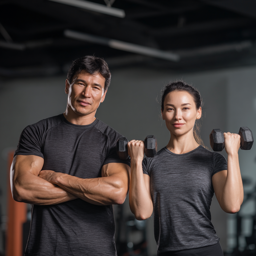 O'zbek yoshlari va kattalar yoga-fitnes mashg'ulotlarida, stress va ortiqcha yuksiz samarali mashqlar qilayotgan